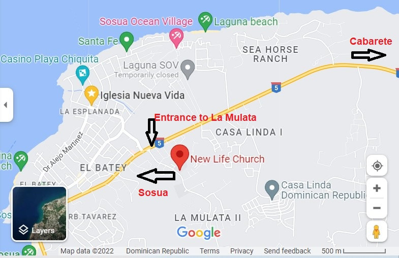 Map New Life Church English Speaking Christian Church In Sosua Dominican Republic